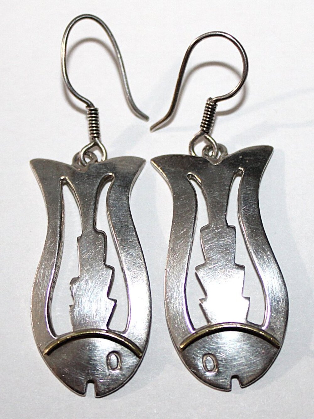 Vintage Taxco Sterling Silver Fish Earrings 14 Grams
